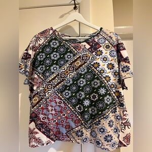 Zara Trafaluc Patchwork Blouse